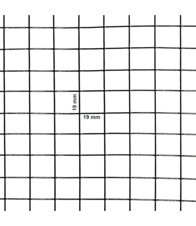 Kence Volieregaas 19x19mm 1,20mm 100cm x 1m Zwart gecoat RVS