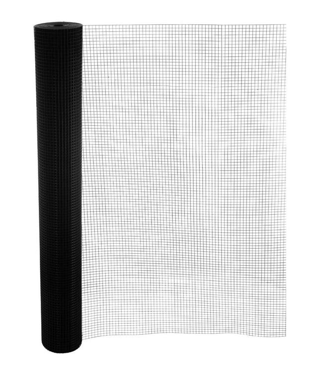 Kence Volieregaas 12x12mm 1,20mm 100cm x 1m Zwart gecoat RVS