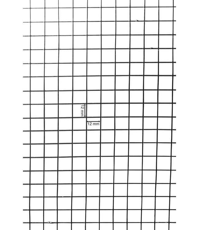 Kence Volieregaas 12x12mm 1,20mm 100cm x 1m Zwart gecoat RVS