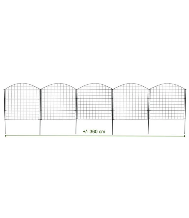 Garmix Convex vijver- tuingaas 11-delig 71x79cm 6X6cm maas zwart