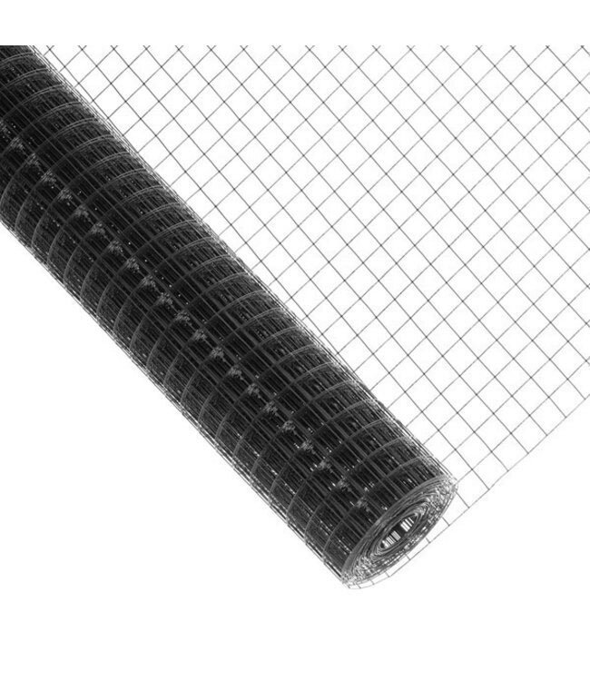 Kence Volieregaas 25x25mm 2,00mm 100cm x 25m Zwart gecoat RVS