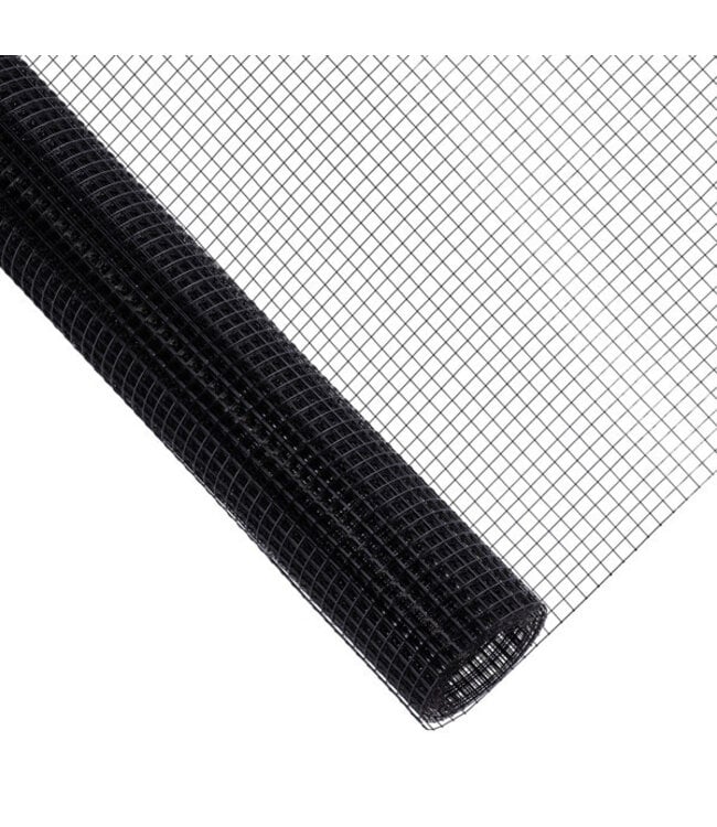 Kence Volieregaas 12x12mm 1,00mm 100cm x 1m Zwart gecoat RVS