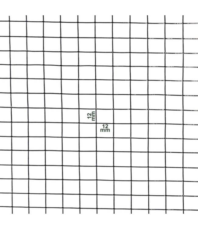 Garmix Volieregaas 12x12mm 0,80mm 100cm x 25m Zwart gecoat RVS