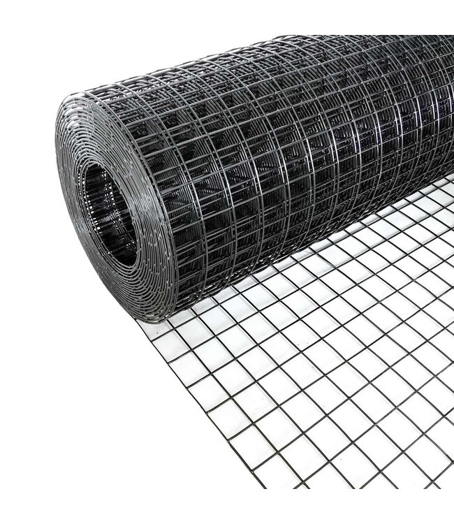 Kence Volieregaas 25x25mm 1,00mm 100cm x 1m Zwart gecoat RVS