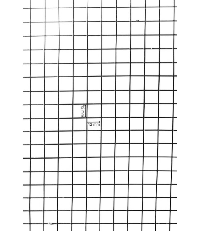 Kence Volieregaas 12x12mm 1,50mm 100cm x 1m Zwart gecoat RVS