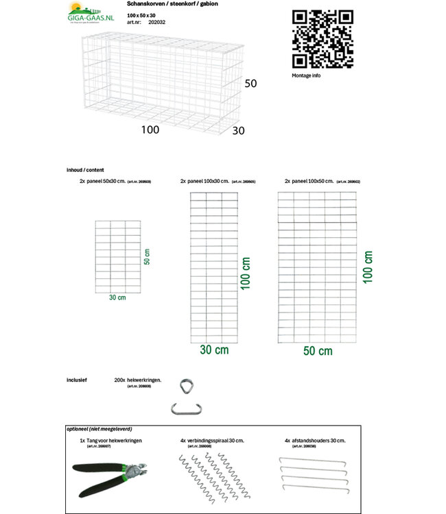 Garmix Schanskorf 100x50x30cm