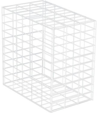 Garmix Schanskorf 50x50x30cm, compleet met spiralen + afstandhouder