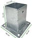 Garmix Paalhouder met plaat verzinkt 121x121mm