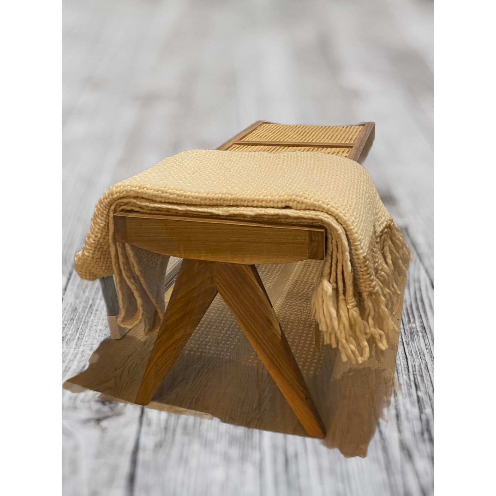 Bivouac Banquette Noyer et Cannage 140 cm