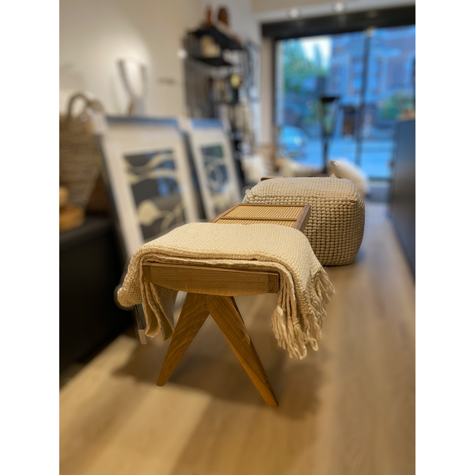 Bivouac Banquette Noyer et Cannage 140 cm