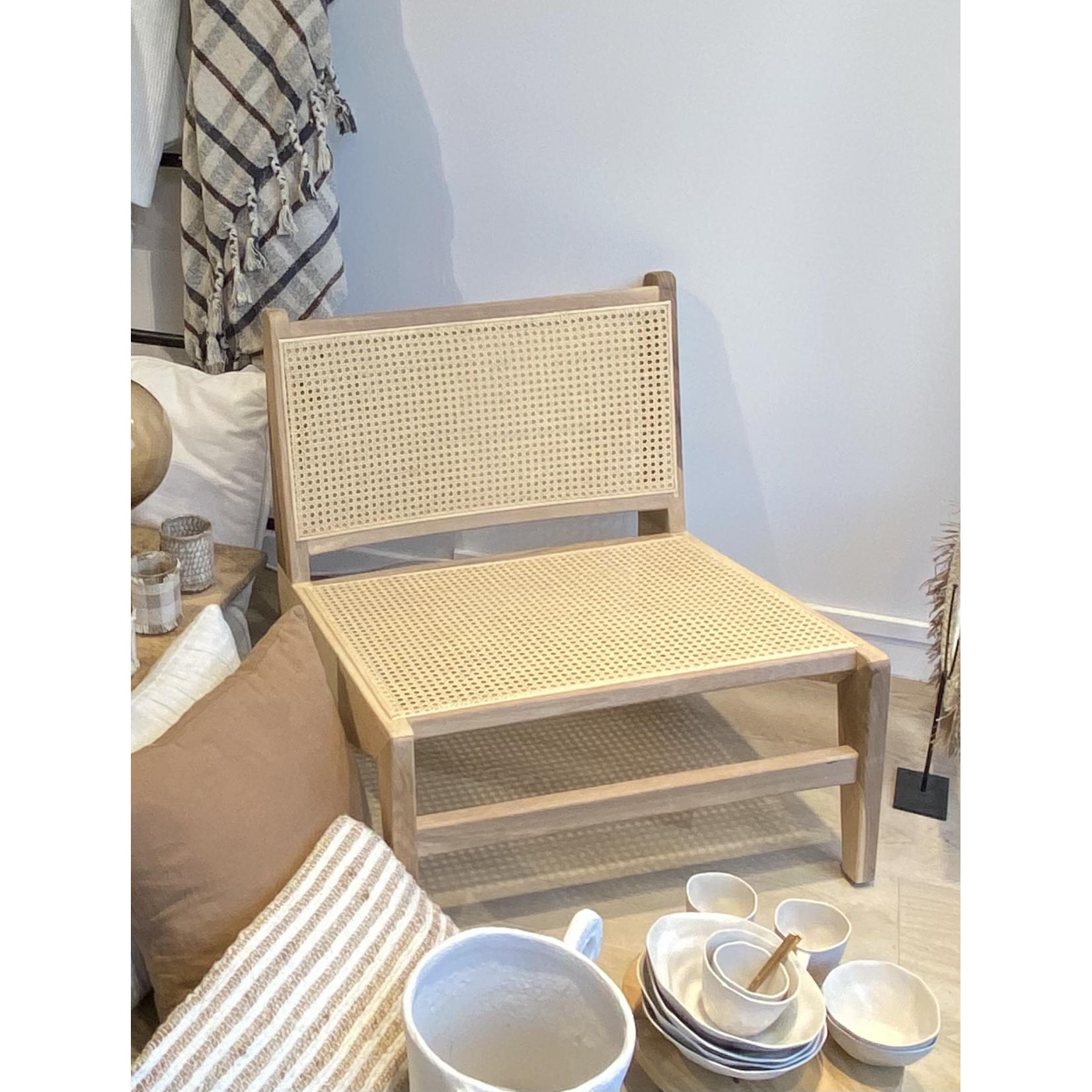 Bivouac Fauteuil Noyer et Cannage