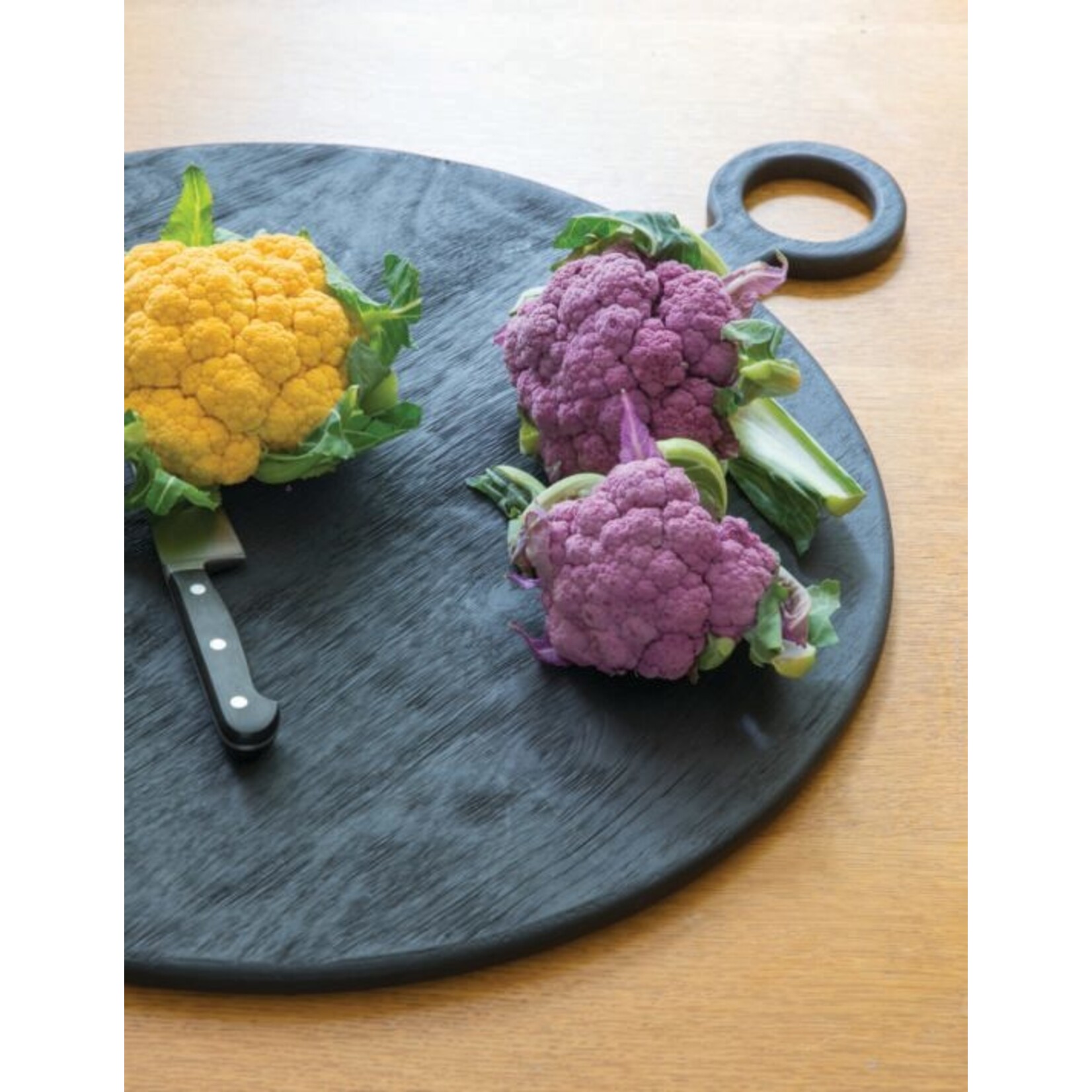 Behome Planche Ronde manguier noir XL 57*70 cm