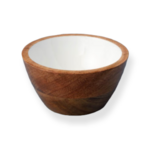Behome Bol en Bois de Manguier et émail blanc Mini