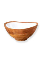 Behome Bol en bois de Manguier et émail blanc Grand Format