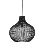 Suspension Pacino Rotin Noir 40 cm