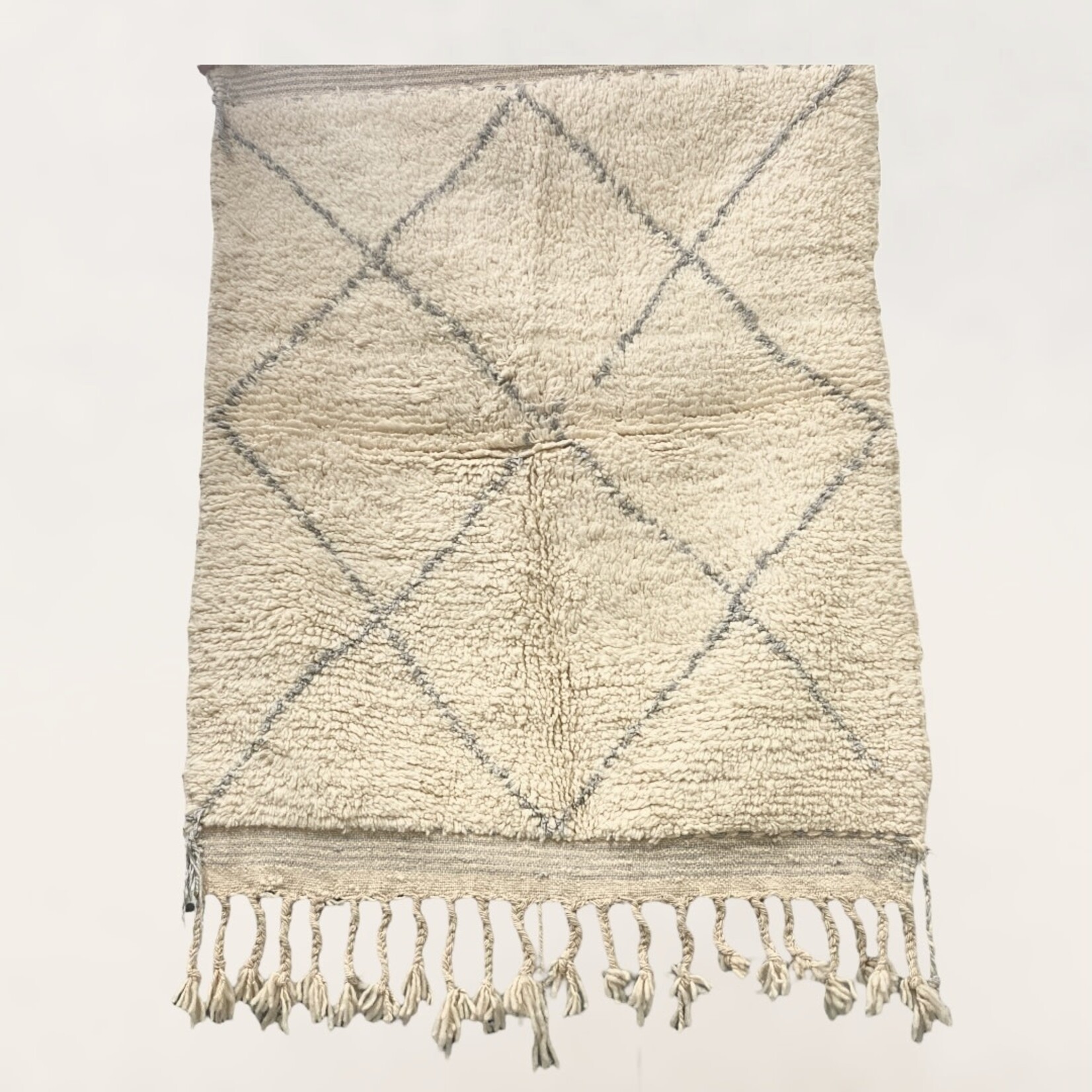 Bivouac Tapis Béni Ouarain Crème Losanges Gris 101*140 cm (170)