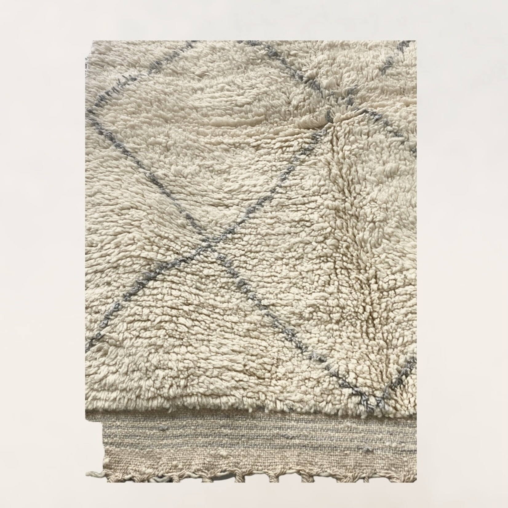 Bivouac Tapis Béni Ouarain Crème Losanges Gris 101*140 cm (170)