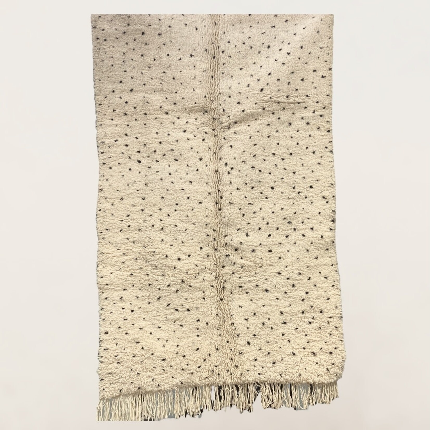 Bivouac Tapis Béni Ouarain Crème Pois Noirs Irréguliers 150*245 cm