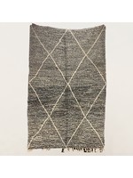 Bivouac Tapis Béni Ouarain Chiné Noir Beige Rosé Très grands Losanges 148*235 cm