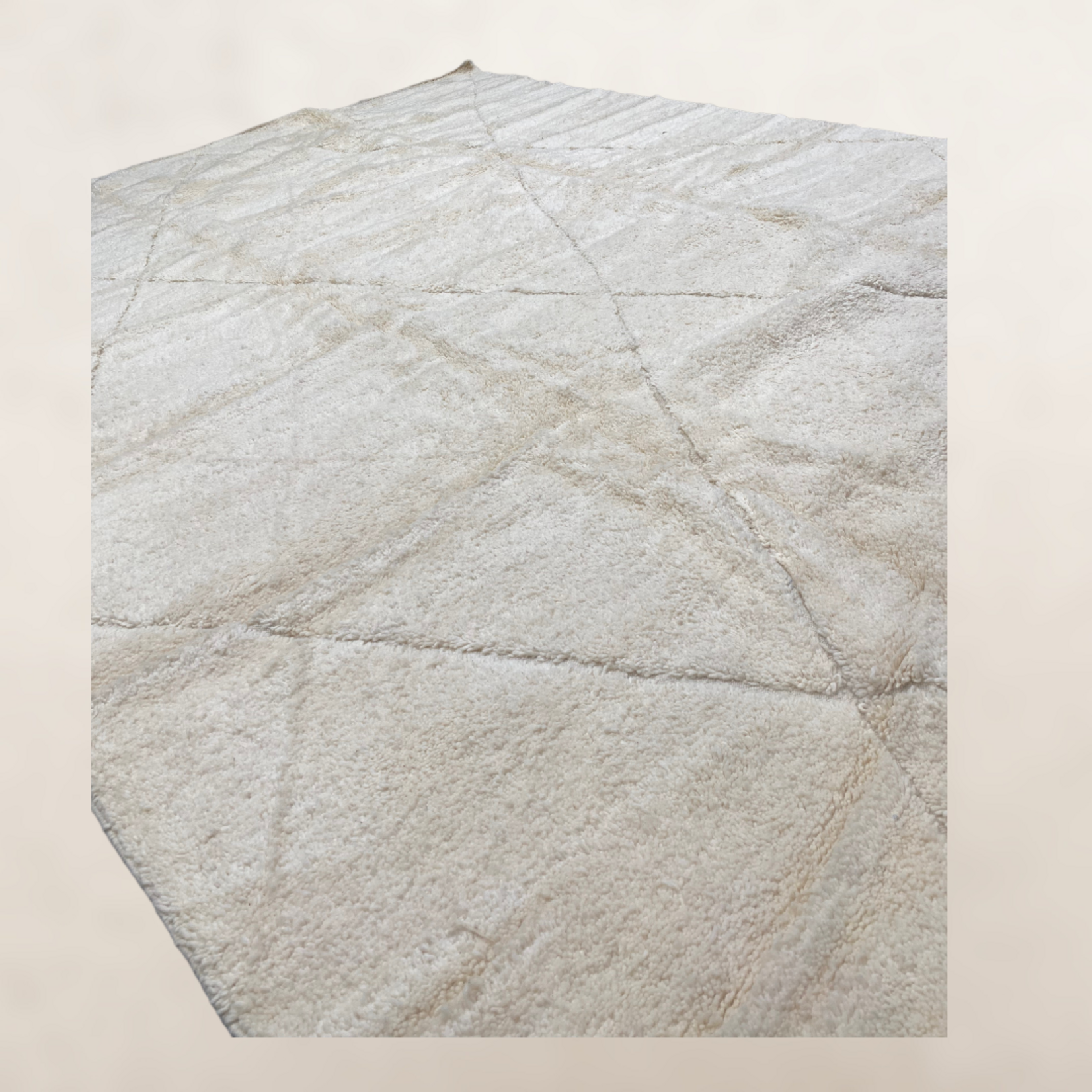 Bivouac Tapis M’Rirt Crème Très Grands Losanges en Relief 318*413 cm