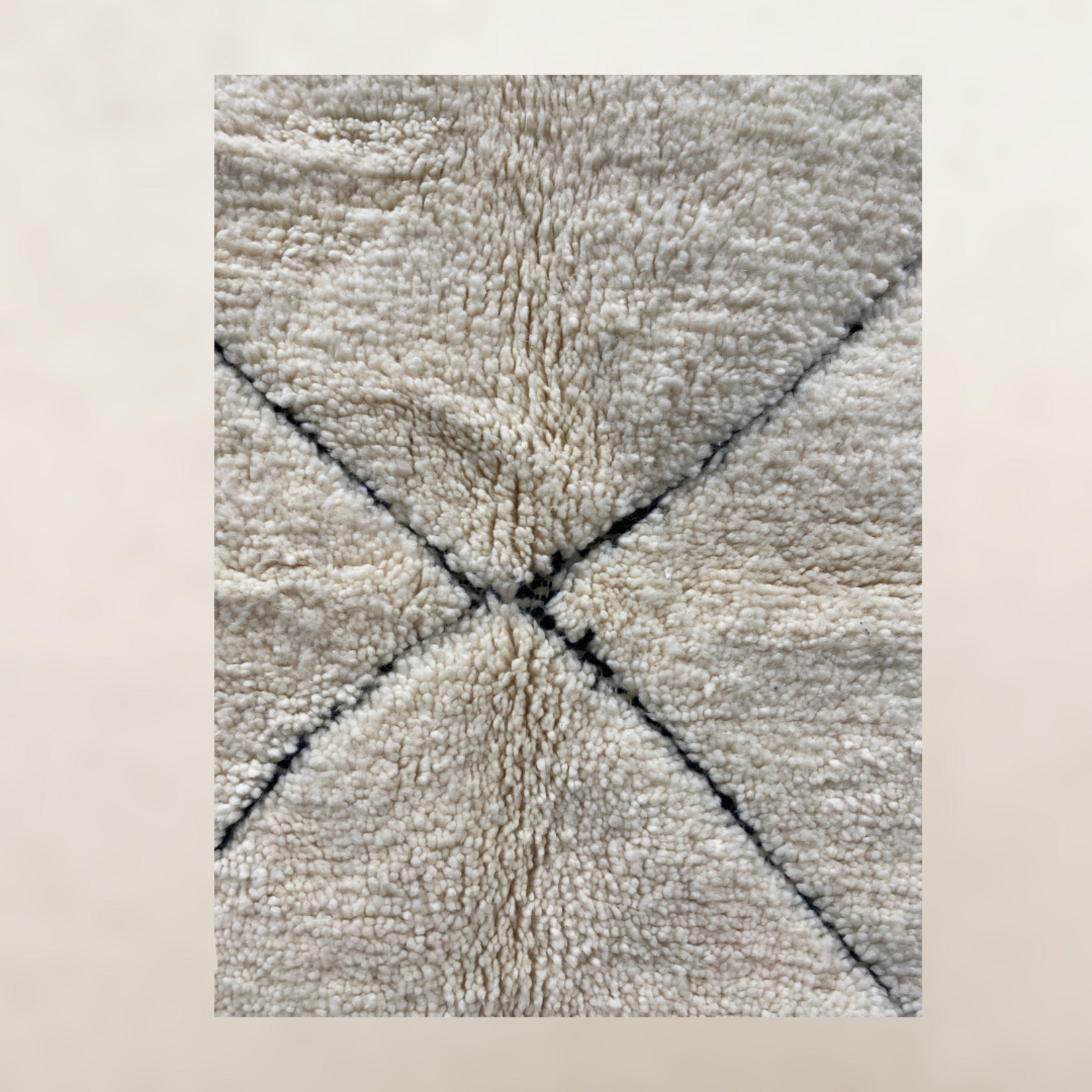 Bivouac Tapis M’Rirt Crème Losanges Noirs en Relief 160*260 cm