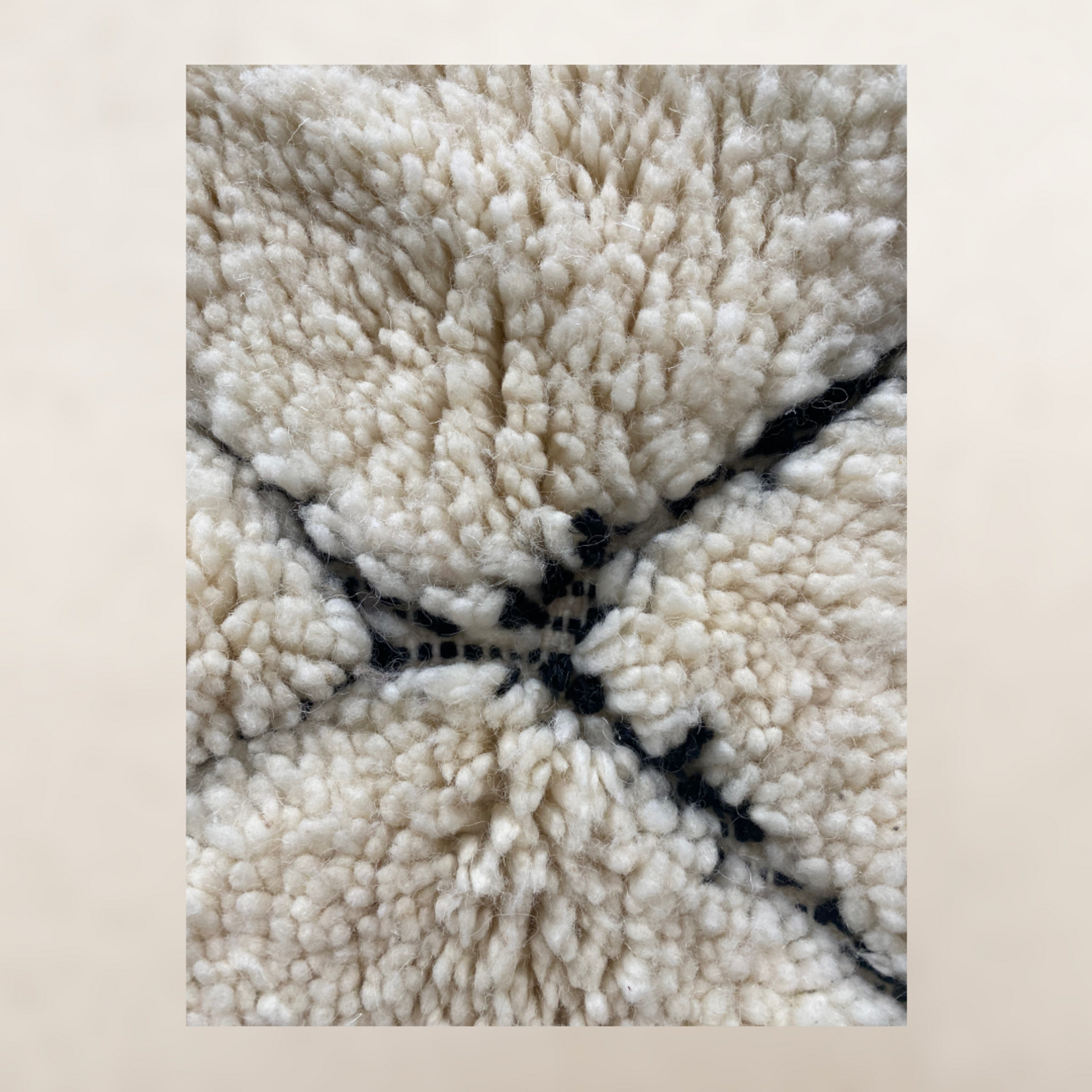 Bivouac Tapis M’Rirt Crème Losanges Noirs en Relief 160*260 cm