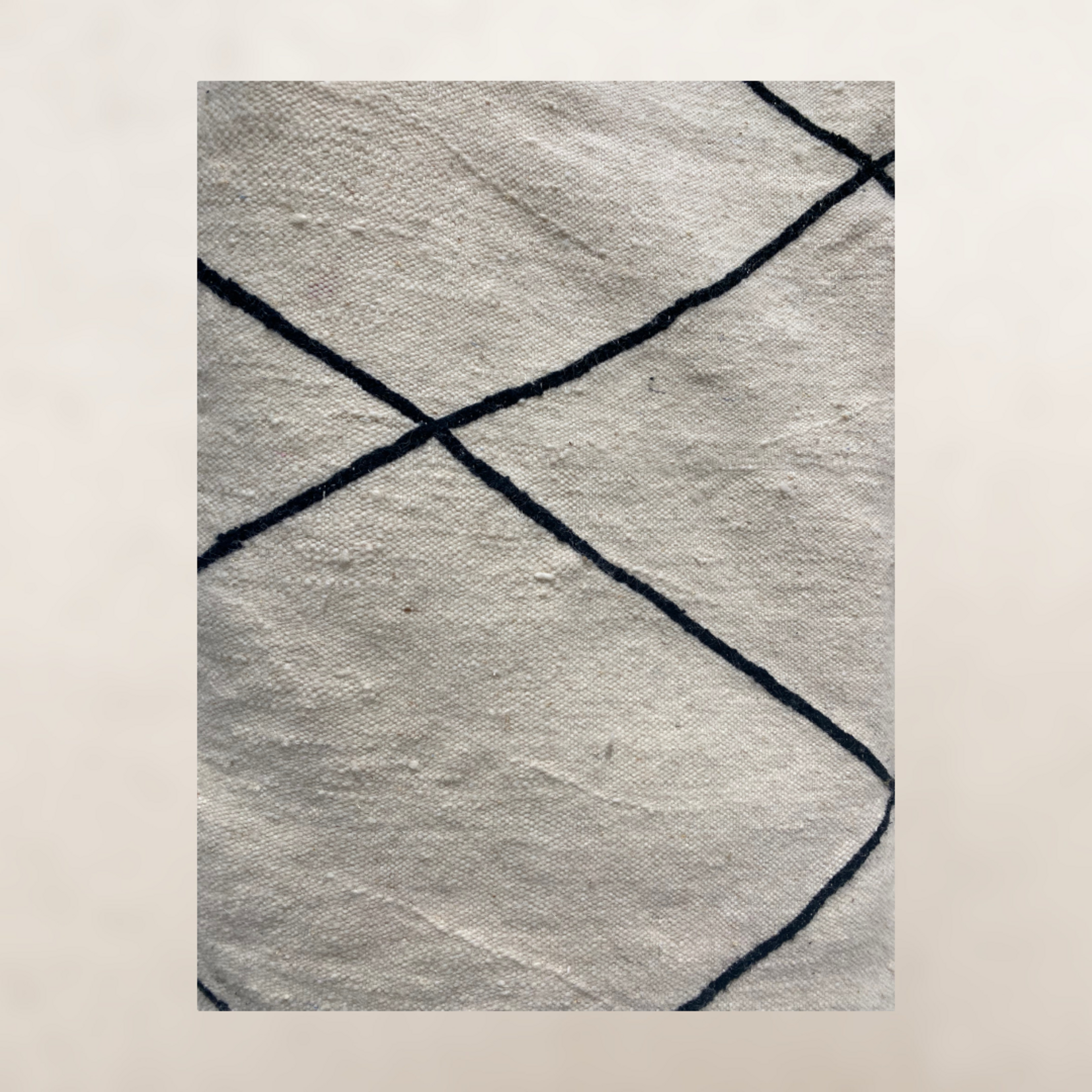 Bivouac Tapis Kilim Tissé Ecru et Noir Fin 145*255 cm