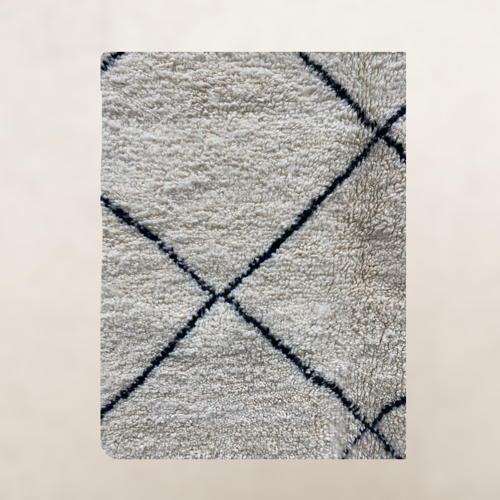 Bivouac Tapis Béni Ouarain Crème Carrés Noirs 260*170 cm