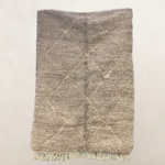 Bivouac Tapis M’Rirt Chiné Taupe et Crème Losanges en Relief 222*150 cm