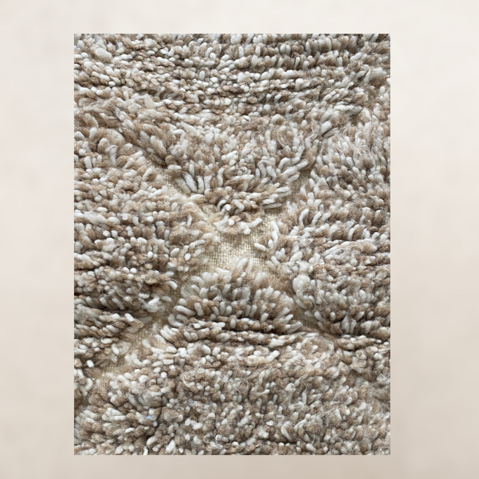 Bivouac Tapis M’Rirt Chiné Taupe et Crème Losanges en Relief 222*150 cm