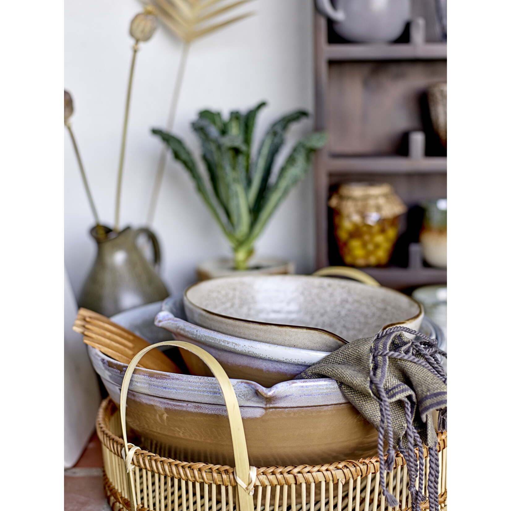 Bloomingville Zaza Couverts à Salade Acajou