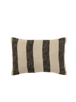 Coussin Lignes Epaisses Noires Lin Beige 60*40