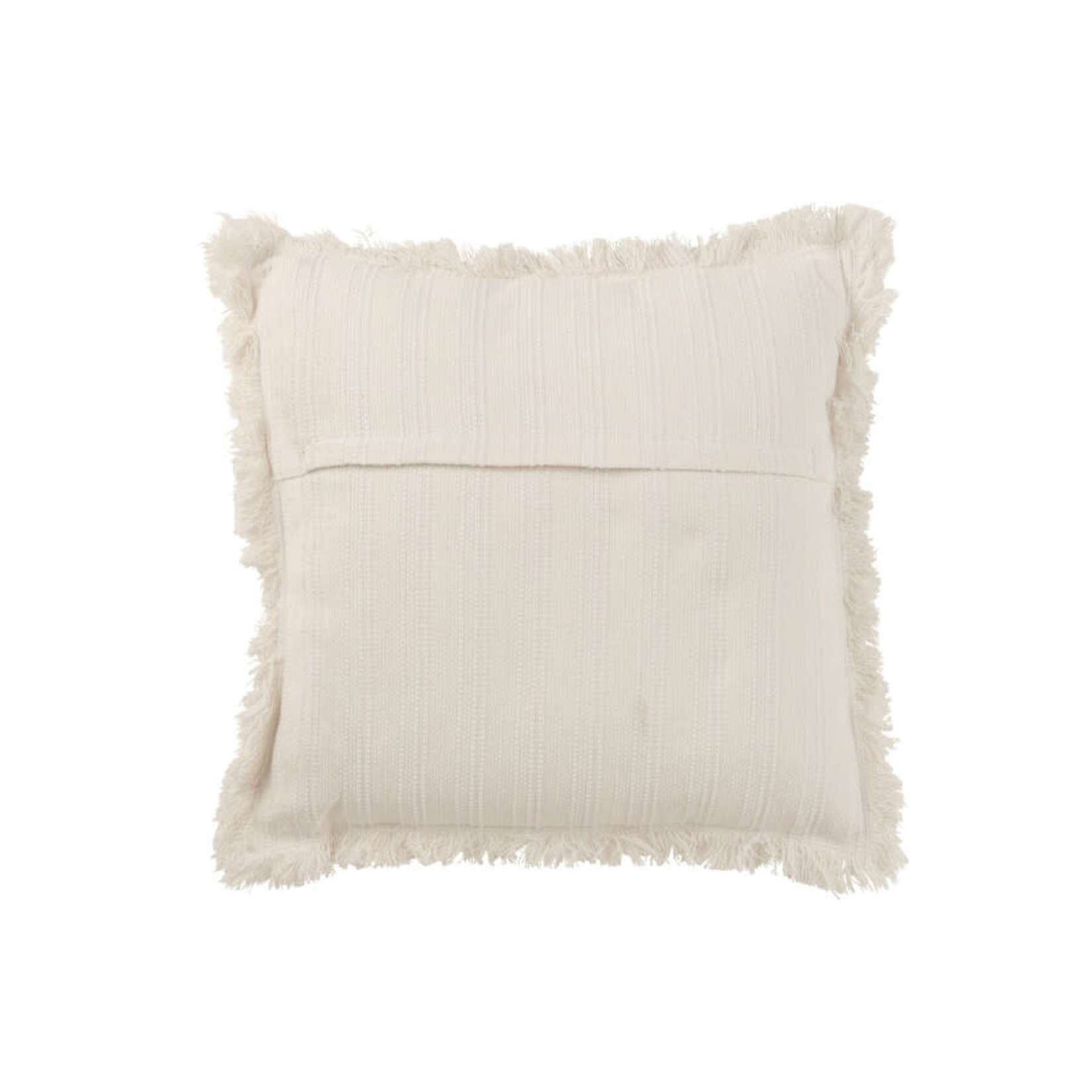 Coussin Bords Effilochés Coton Off White 45*45