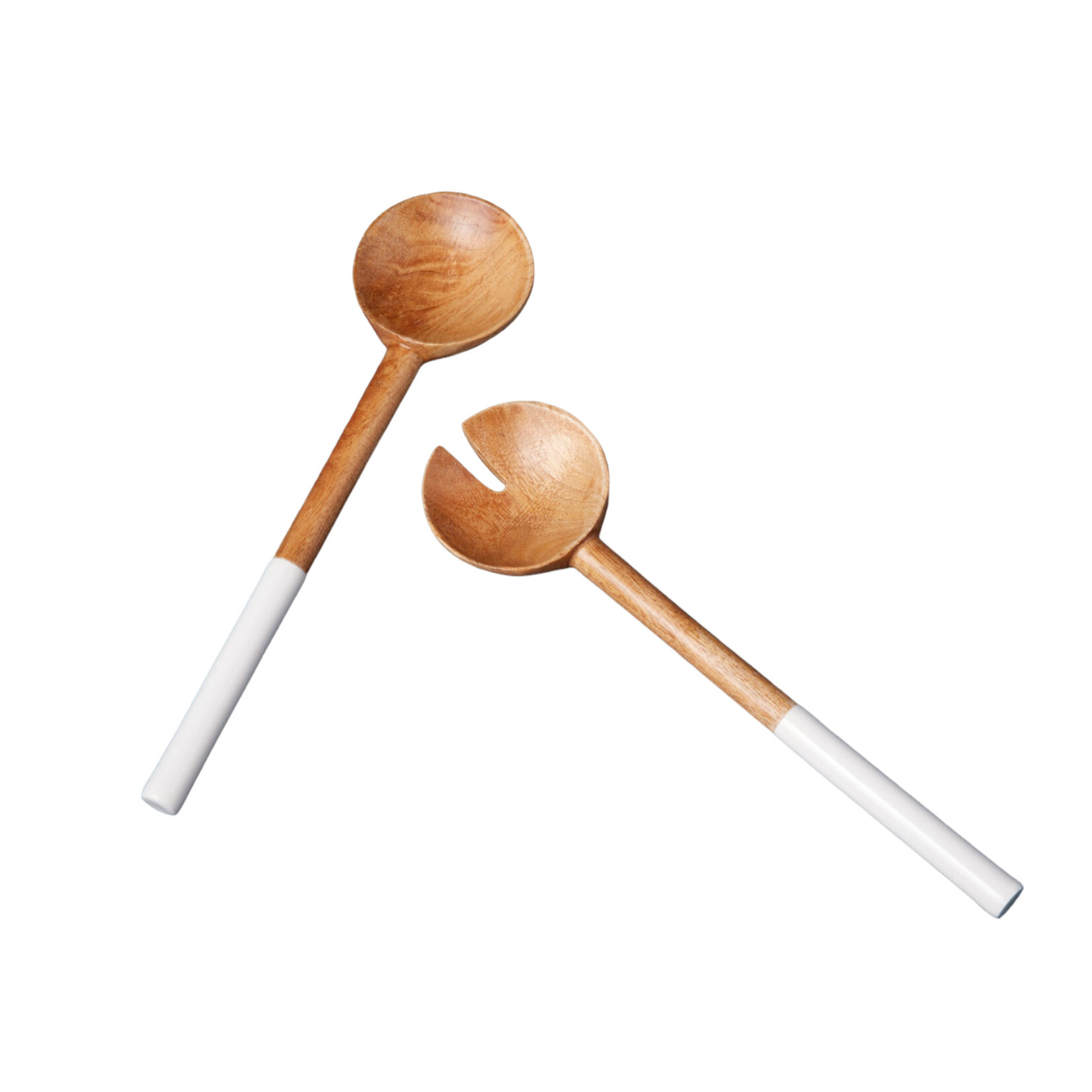 Couverts de Service en bois de Manguier et Email Blanc Longs