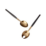 Couverts de Service en bois de Manguier Noir et Bronze