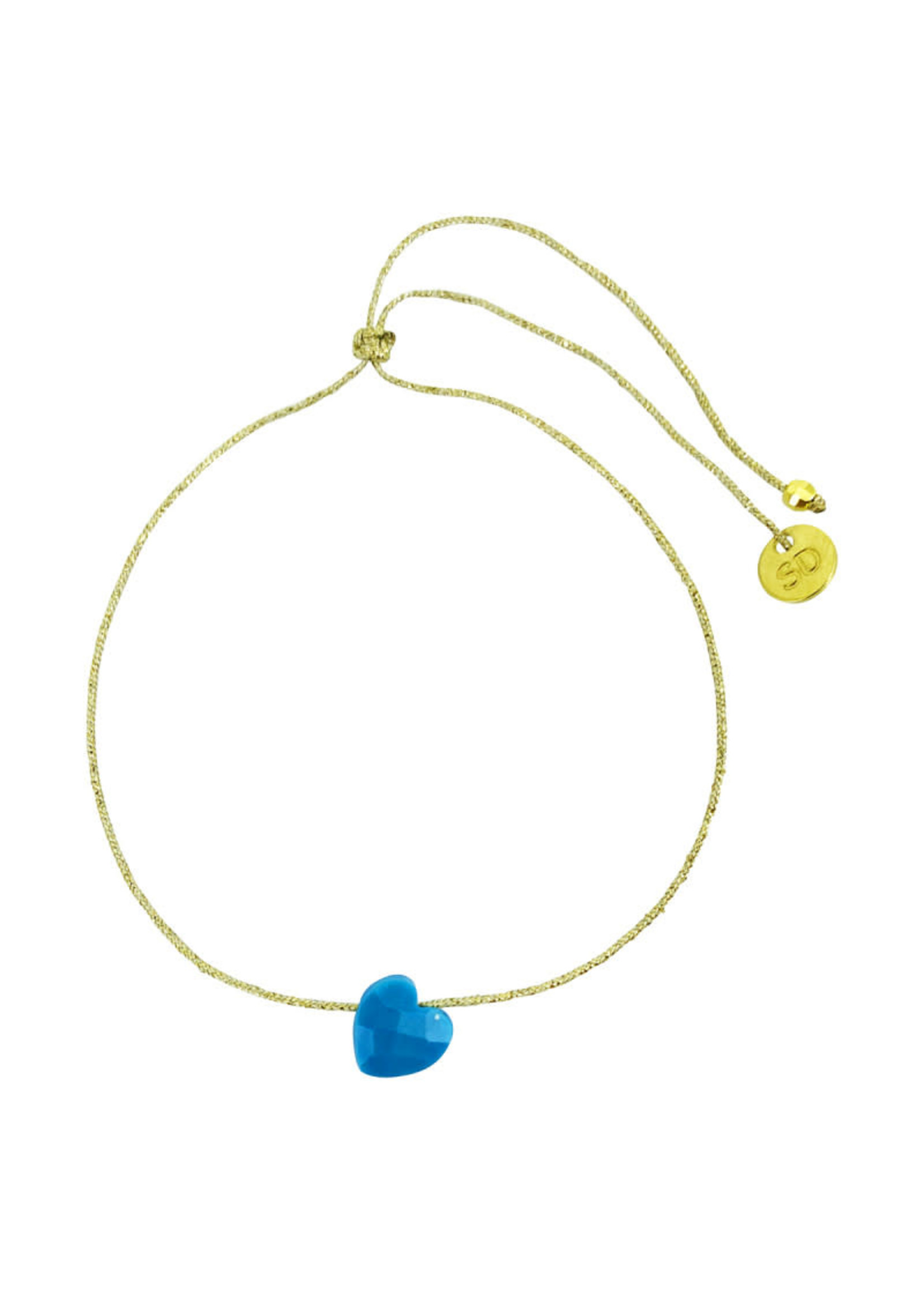 Sophie Deschamps Bracelet Fil Coeur Marion Turquoise