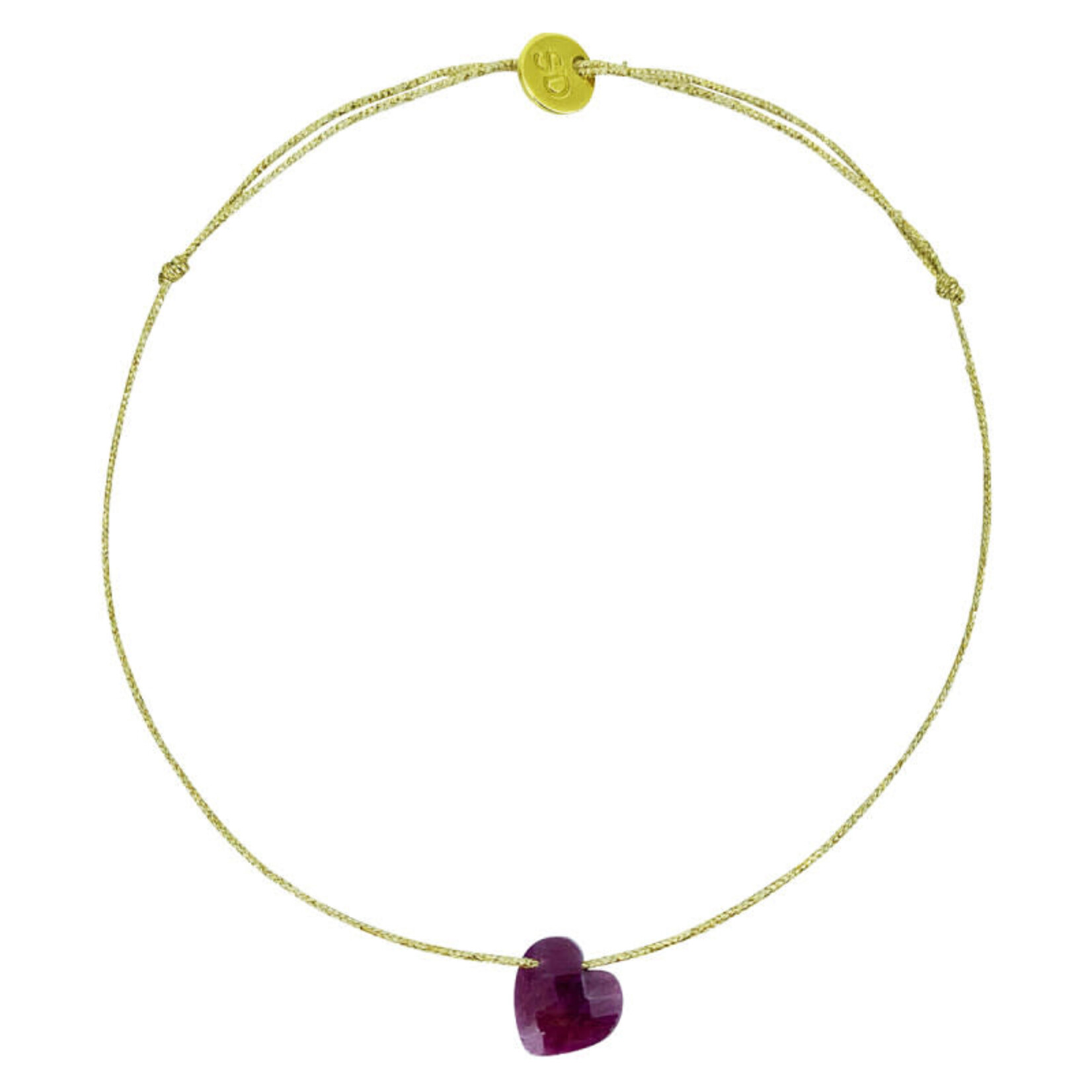 Sophie Deschamps Bracelet Fil Coeur Marion Rubis