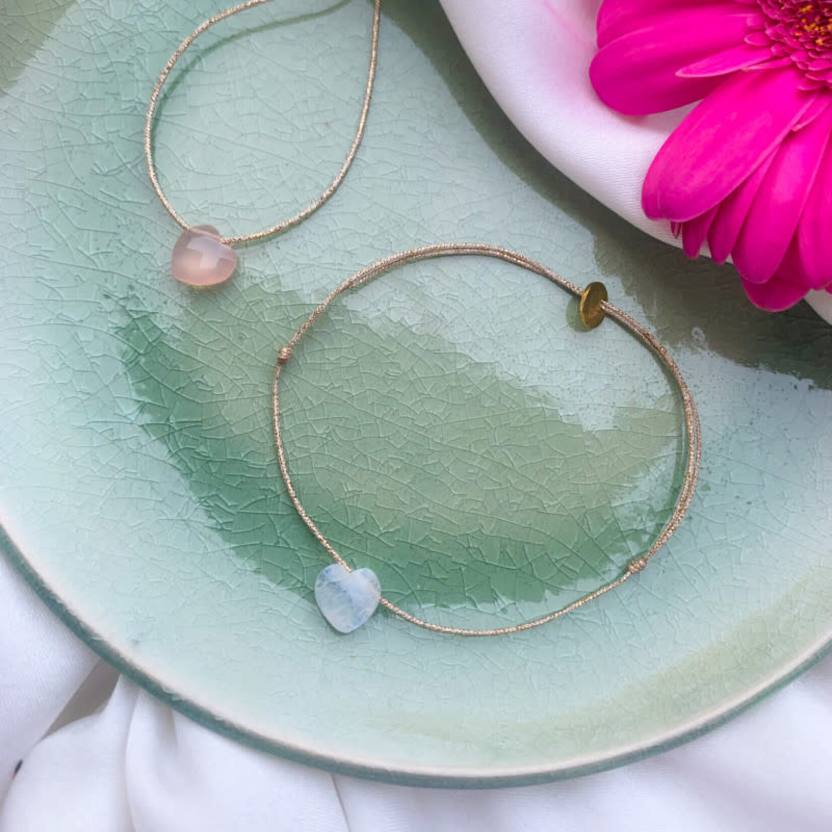 Sophie Deschamps Bracelet Fil Coeur Marion Labradorite Blanche