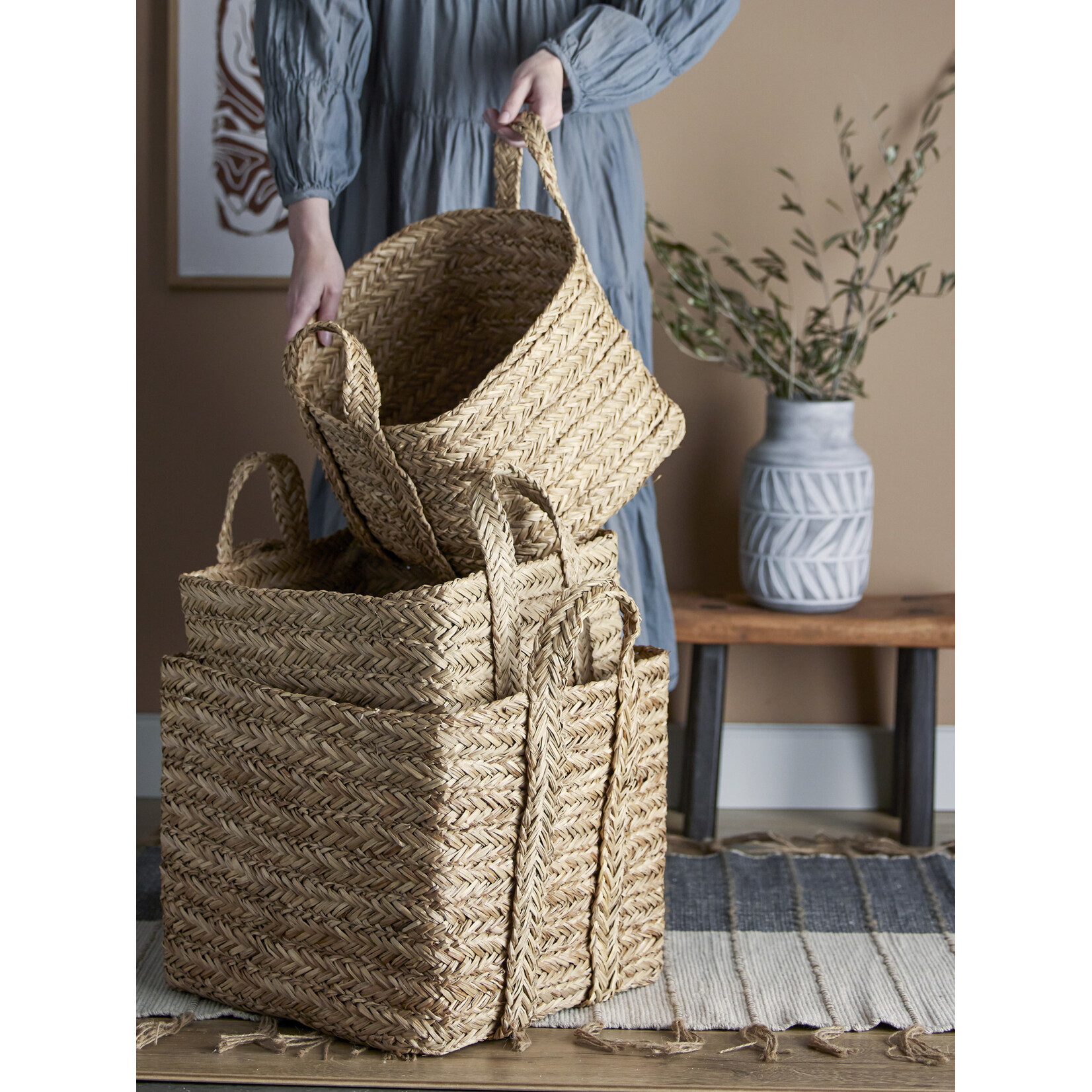 Bloomingville Panier Kayes en Jonc de Mer