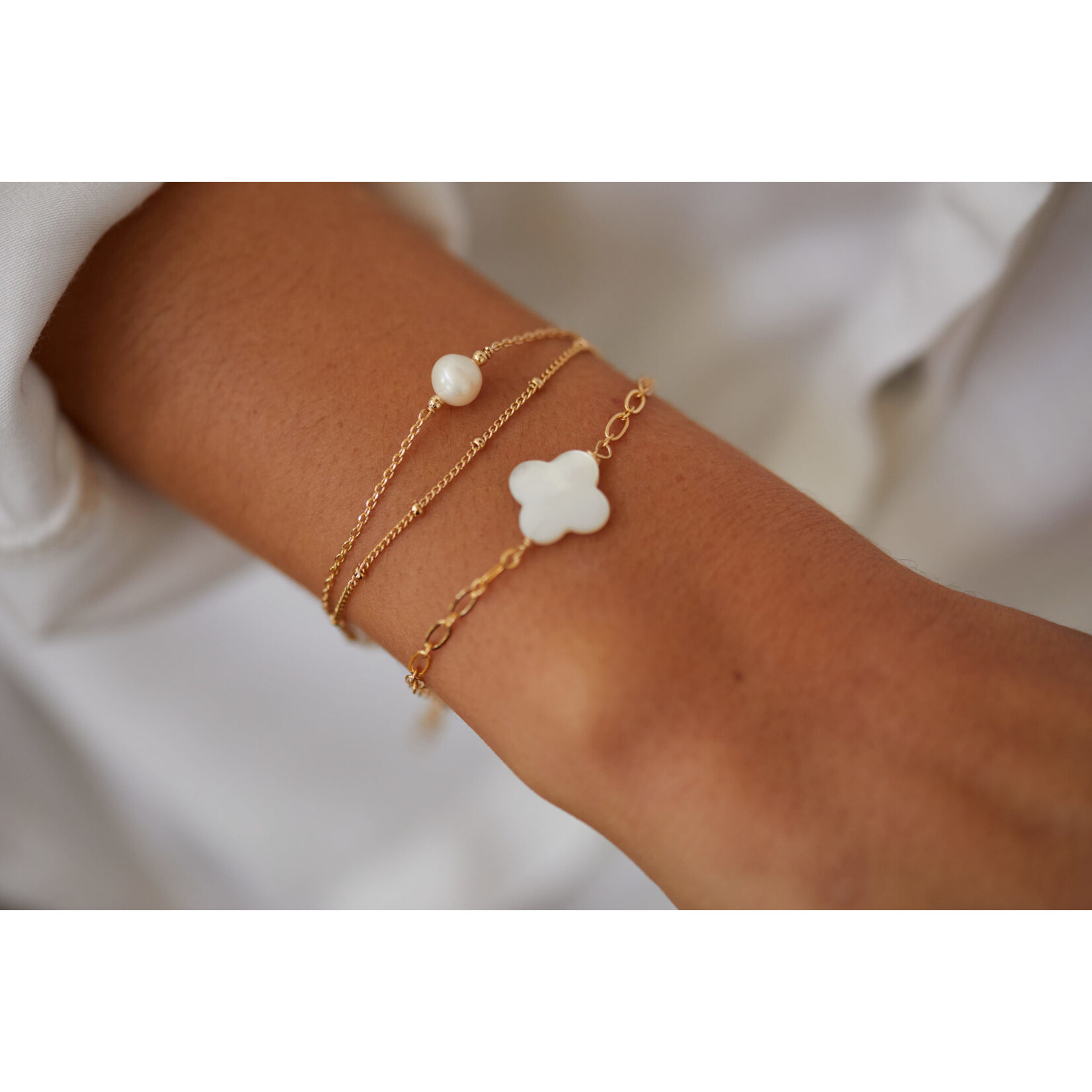 By 164 Bracelet Trèfle Nacre