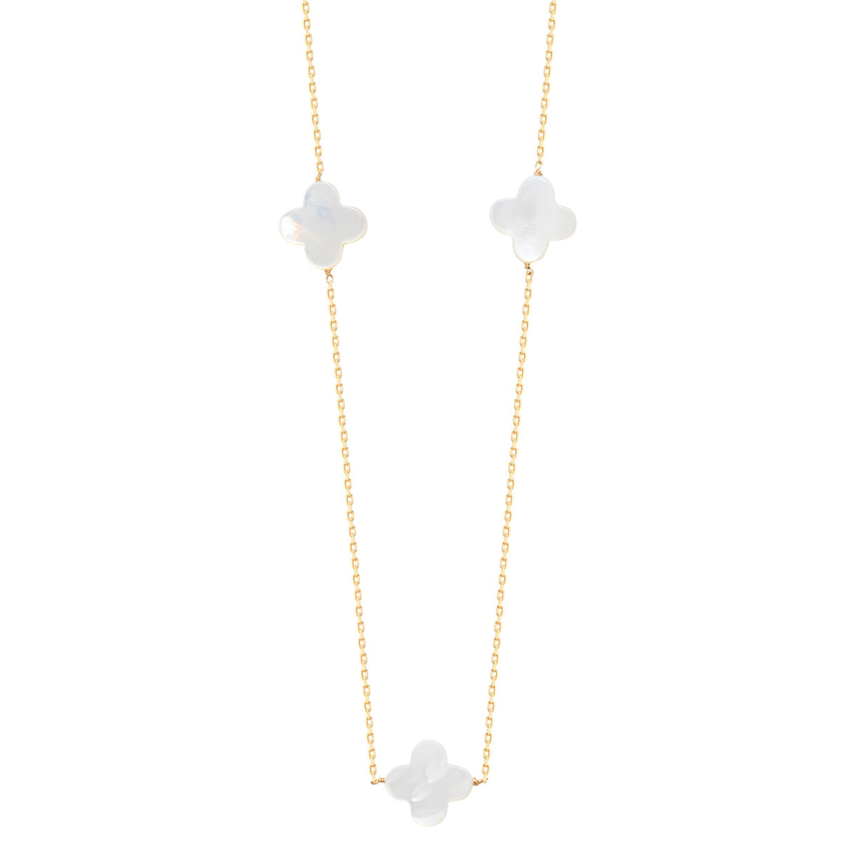 By 164 Sautoir Trèfles Nacre