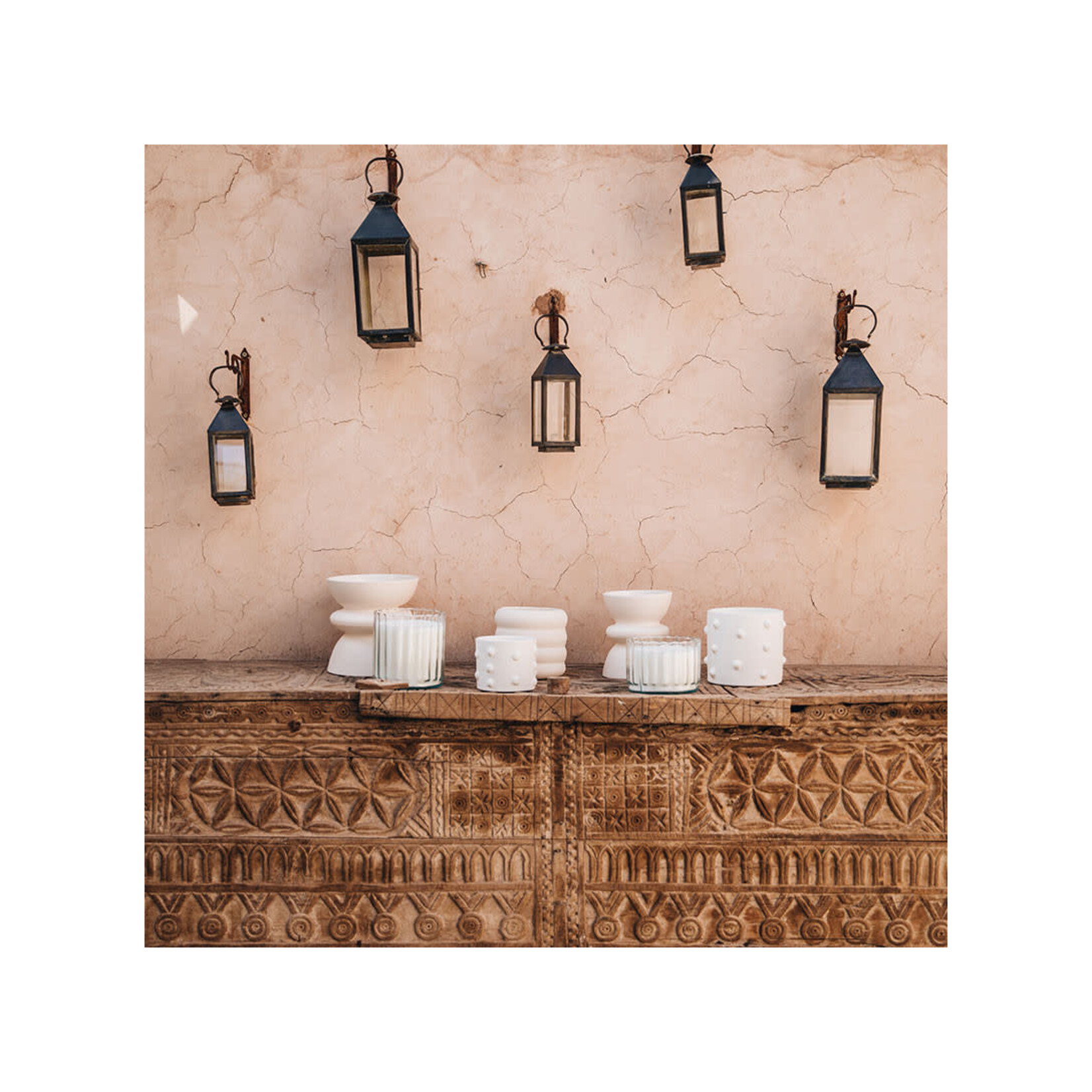 Côté Bougie Bougie Awa Céramique Blanche Ambre