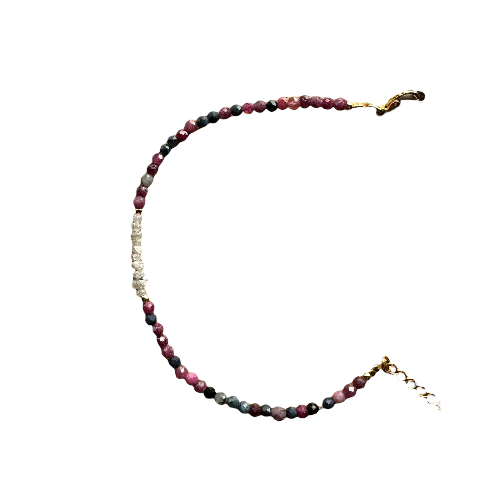 Scarlet et Lucien Bracelet Mani Pierres Semi-Précieuses et Diamants Bruts