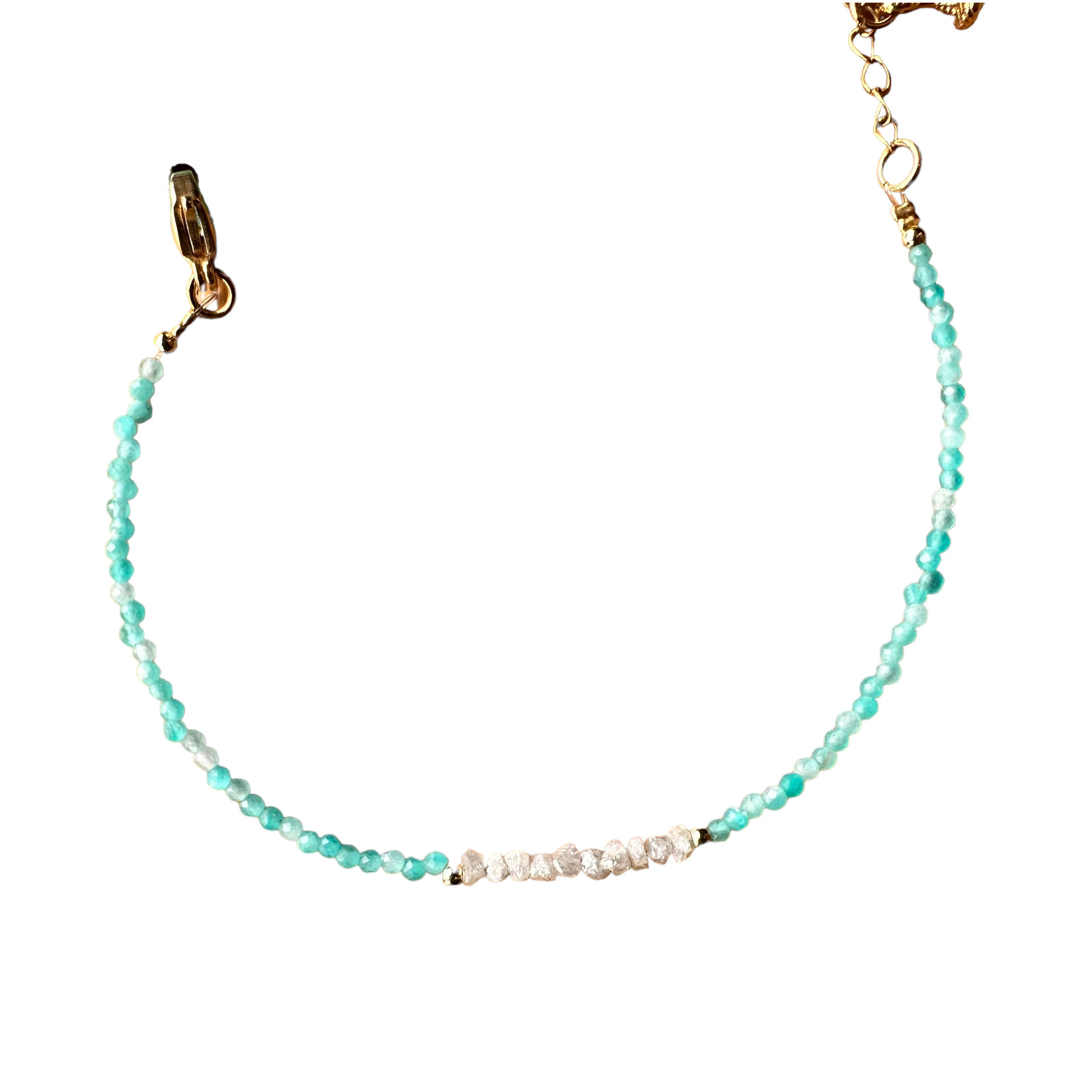 Scarlet et Lucien Bracelet Mani Pierres Semi-Précieuses et Diamants Bruts