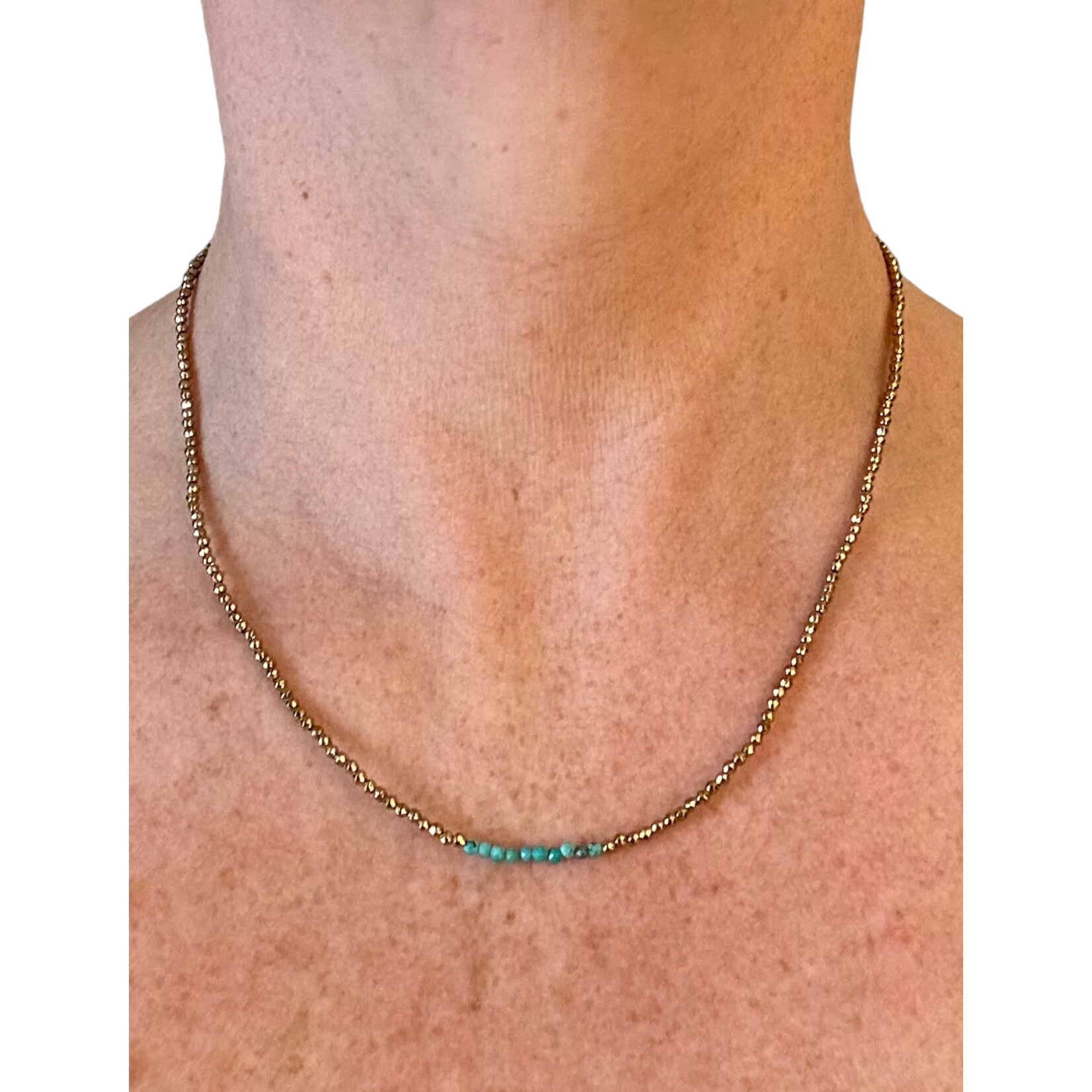 Scarlet et Lucien Collier Amélie Hématite et Turquoise