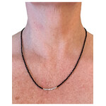 Scarlet et Lucien Collier Mani ou Bracelet 3 rangs Diamants Bruts et Spinelle Noire