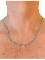 Scarlet et Lucien Collier Mani ou Bracelet 3 rangs Diamants Bruts et Amazonite
