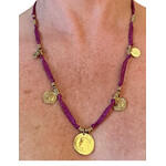 Scarlet et Lucien Collier India Ruban Rose Foncé