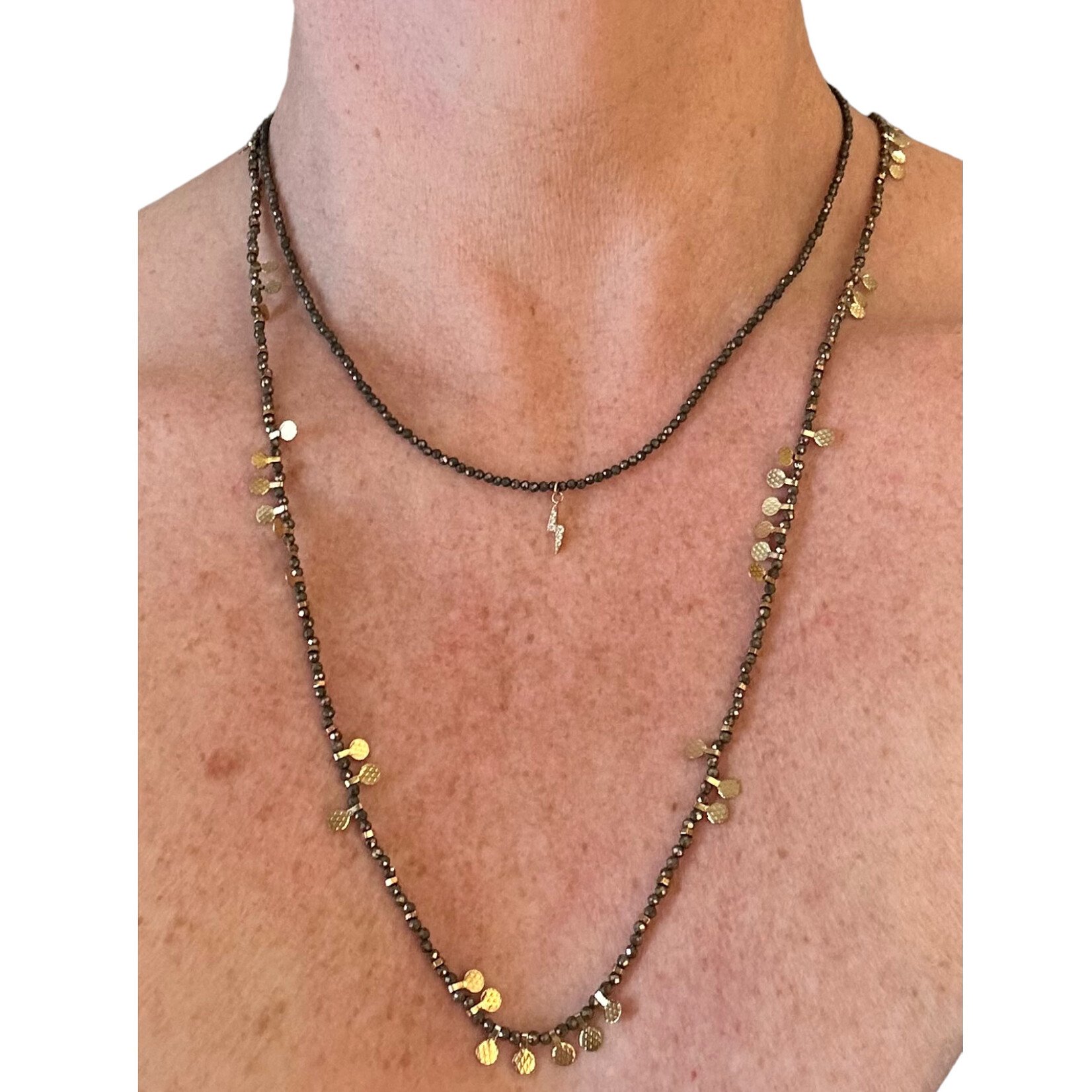 Scarlet et Lucien Sautoir Barbara Pyrite et Plaqué Or