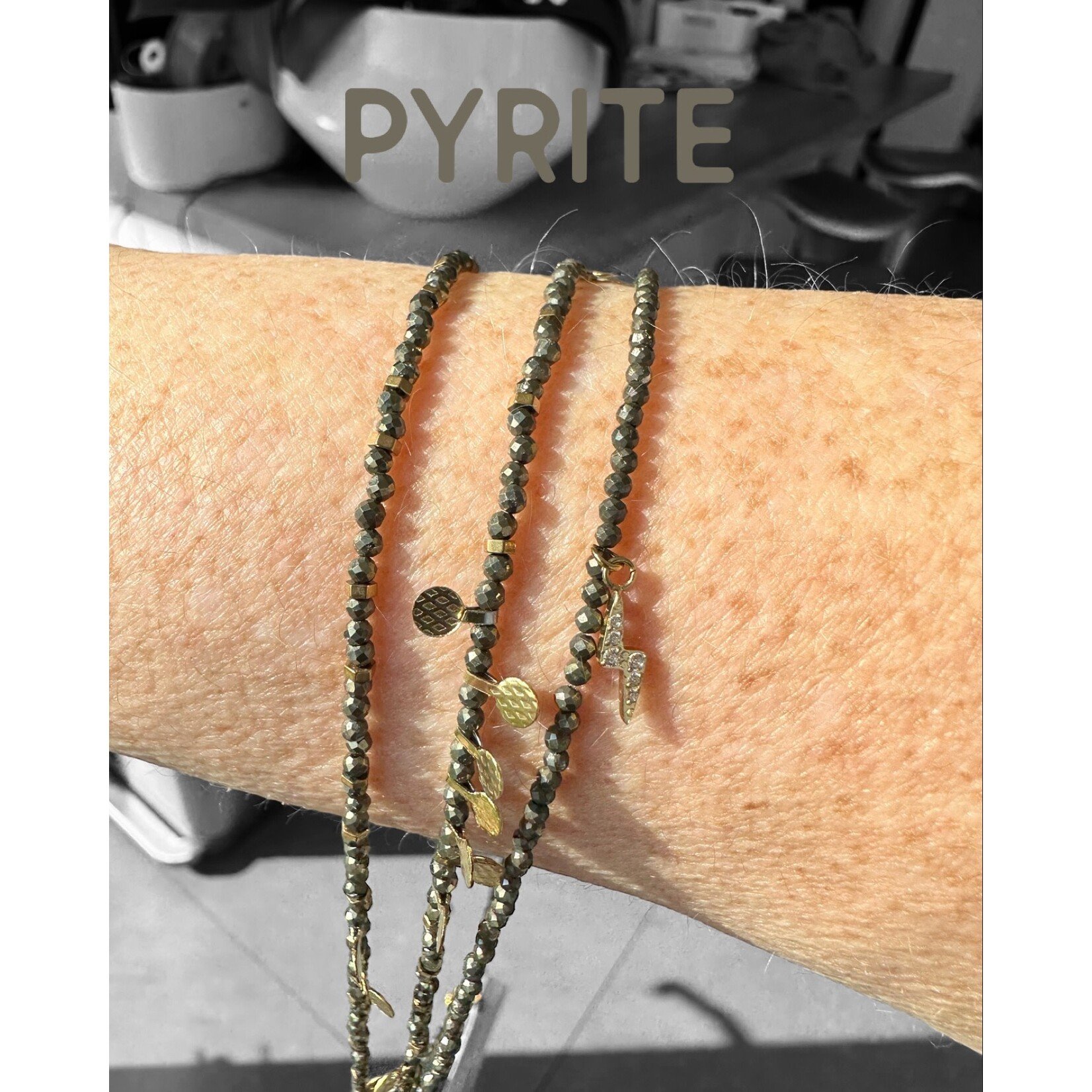 Scarlet et Lucien Sautoir Barbara Pyrite et Plaqué Or